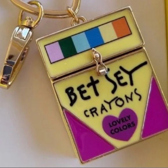 Betsey Johnson 🎁Crayons Bag Charm/ Keychain New🎁Gift Ready - Picture 2 of 6